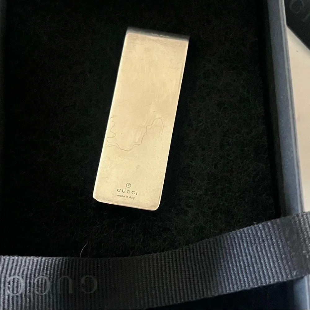 Gucci sterling Silver Monogrammed Money Clip